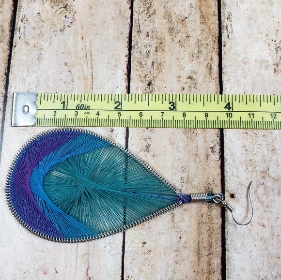 String Wrapped Statement Earrings - Picture 5 of 7